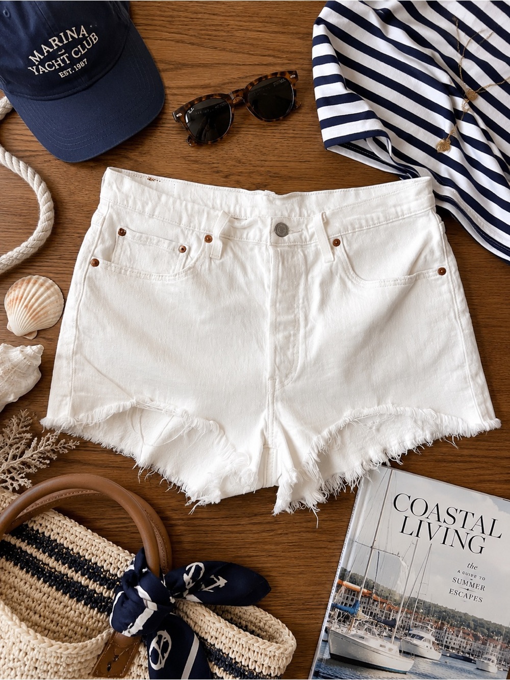 Levi's White Denim Jean Shorts size 32